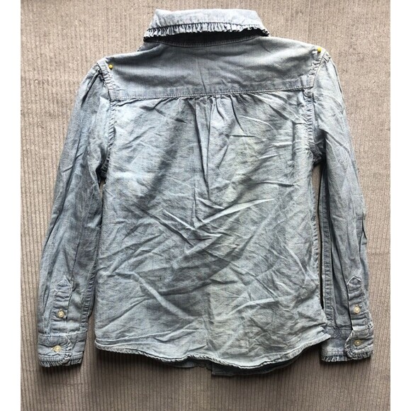 Polo Ralph Lauren Girls Denim Shirt Size 5 Button Up Round Ruffle Collar - Picture 12 of 14
